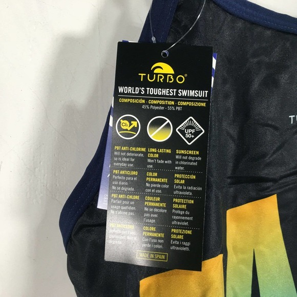 Turbo Custom 55601 Park Swimsuit, Women's Size S - Navy/Multi - Picture 6 of 10